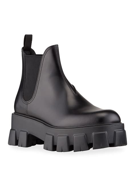 prada patent lugged-sole chelsea booties|Prada Monolith Lug Sole Chelsea Boot (Men) .